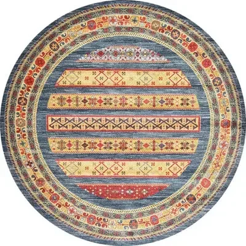 Persian Style round Rugs for Living Room Bedroom Rugs Carpets and Rugs Classic Flower Decoration Study Plan Coffee Table Doormat