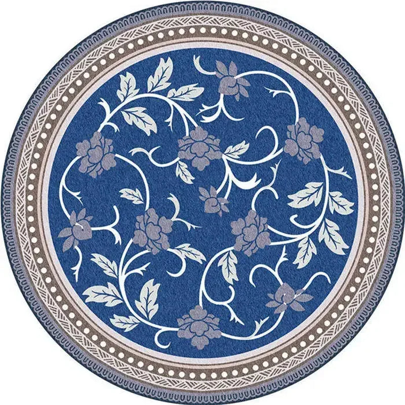 Persian Style round Rugs for Living Room Bedroom Rugs Carpets and Rugs Classic Flower Decoration Study Plan Coffee Table Doormat