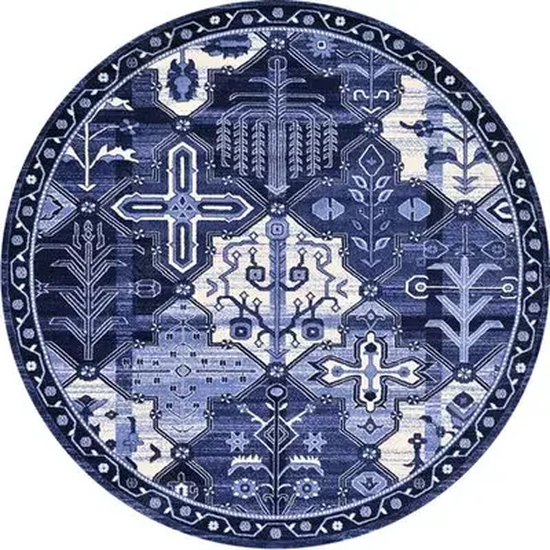Persian Style round Rugs for Living Room Bedroom Rugs Carpets and Rugs Classic Flower Decoration Study Plan Coffee Table Doormat