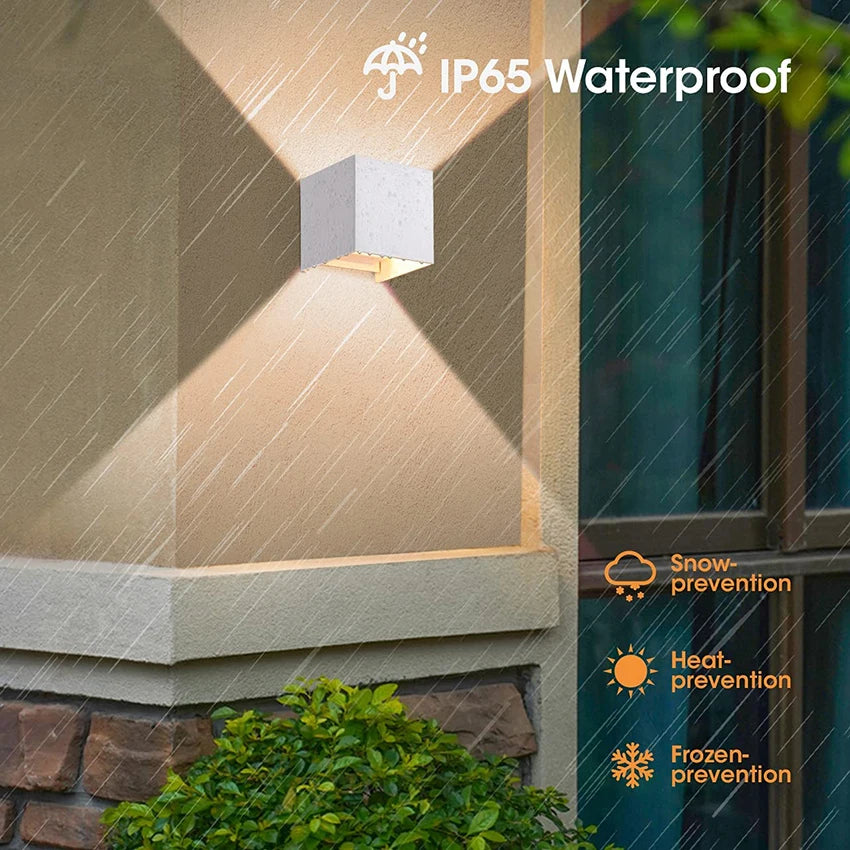 LED Wall Lamp IP65 Waterproof Indoor & Outdoor Aluminum Wall Light Surface Mounted Cube LED Garden Porch Wall Sconce