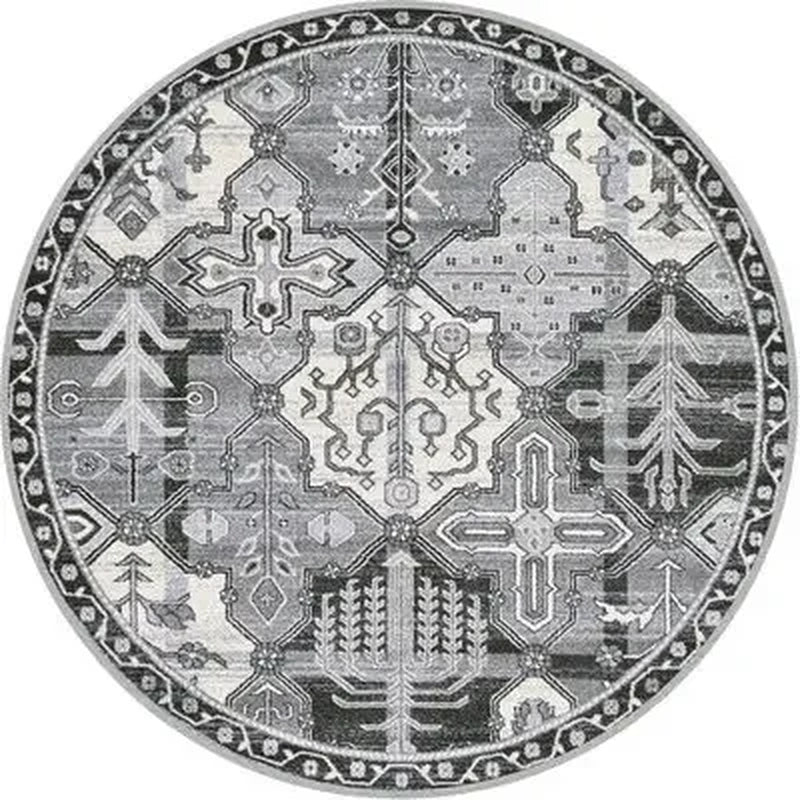 Persian Style round Rugs for Living Room Bedroom Rugs Carpets and Rugs Classic Flower Decoration Study Plan Coffee Table Doormat