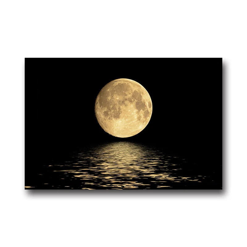 Black White Moon Canvas Painting Abstract Landscape Art Prints and Posters Modern Wall Art Pictures Living Room Home Decoration