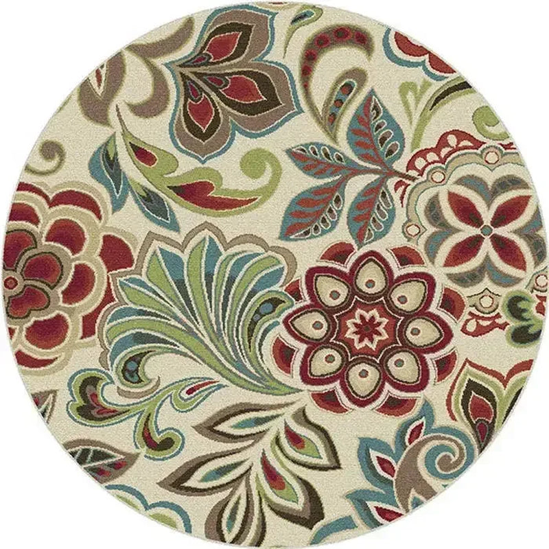 Persian Style round Rugs for Living Room Bedroom Rugs Carpets and Rugs Classic Flower Decoration Study Plan Coffee Table Doormat