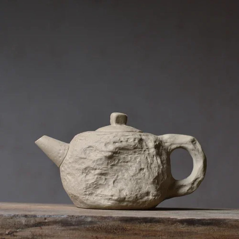 Hard Stone Imitation Stone Teapot Teacup One Teapot Two Teacups Rock Mud Rough Pottery Handmade Ceramic Tea Set Tea Pot Set