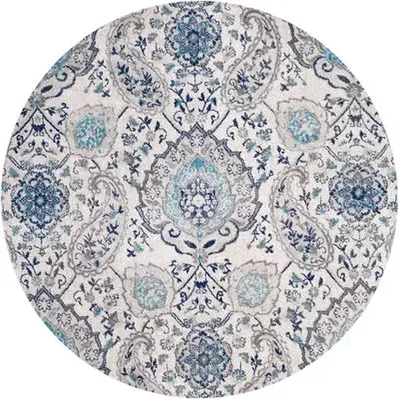 Persian Style round Rugs for Living Room Bedroom Rugs Carpets and Rugs Classic Flower Decoration Study Plan Coffee Table Doormat