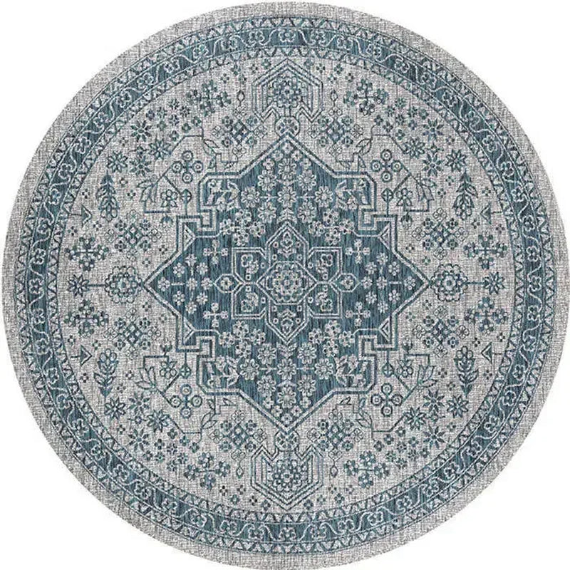 Persian Style round Rugs for Living Room Bedroom Rugs Carpets and Rugs Classic Flower Decoration Study Plan Coffee Table Doormat