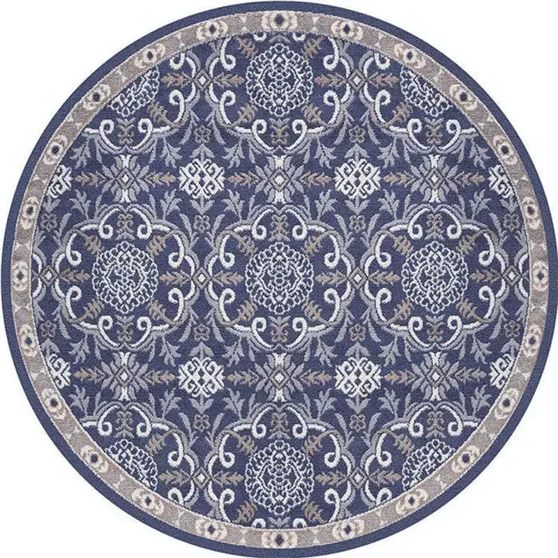 Persian Style round Rugs for Living Room Bedroom Rugs Carpets and Rugs Classic Flower Decoration Study Plan Coffee Table Doormat