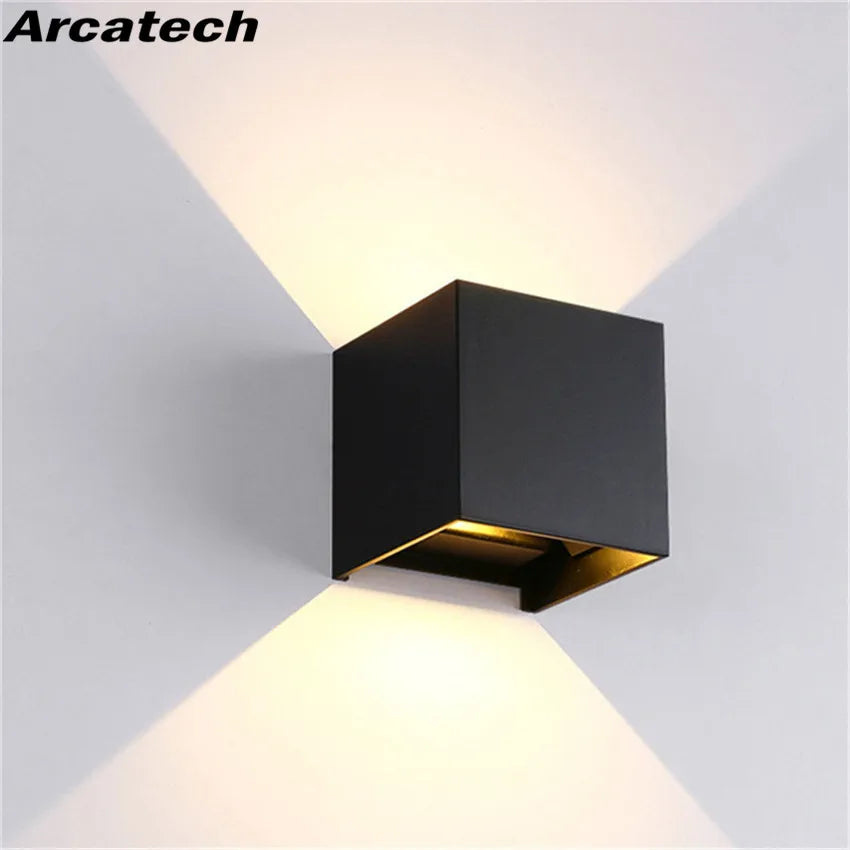 LED Wall Lamp IP65 Waterproof Indoor & Outdoor Aluminum Wall Light Surface Mounted Cube LED Garden Porch Wall Sconce