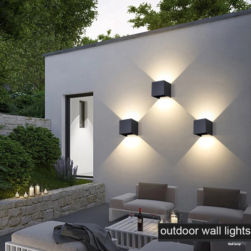 LED Wall Lamp IP65 Waterproof Indoor & Outdoor Aluminum Wall Light Surface Mounted Cube LED Garden Porch Wall Sconce