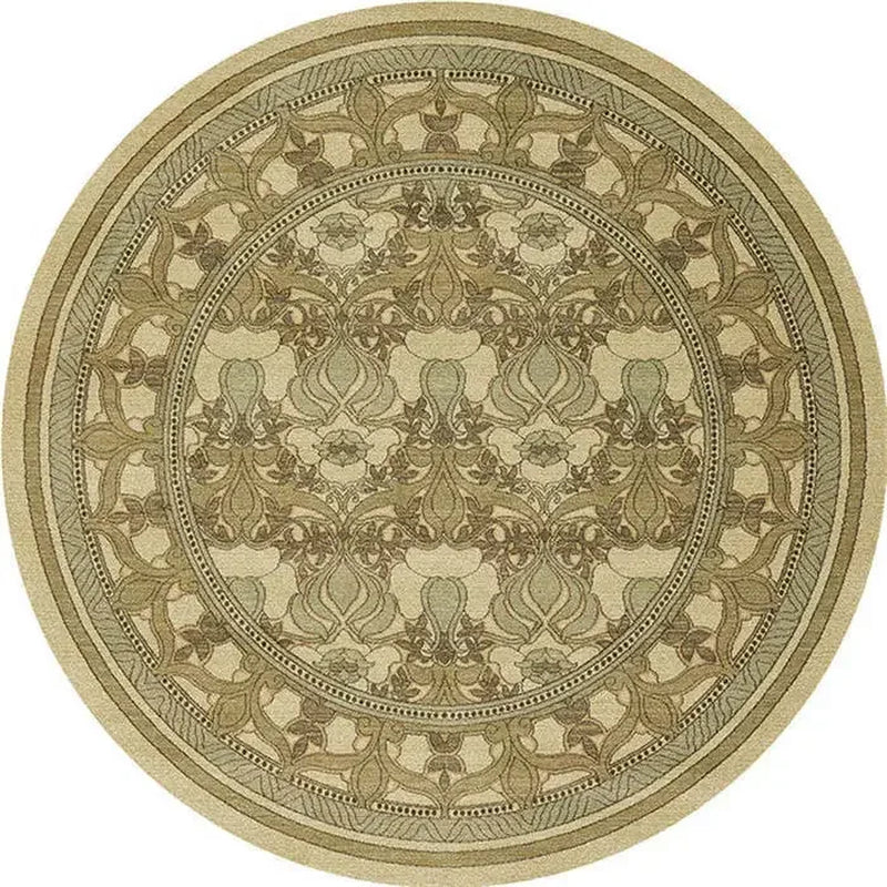 Persian Style round Rugs for Living Room Bedroom Rugs Carpets and Rugs Classic Flower Decoration Study Plan Coffee Table Doormat
